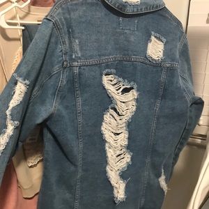 large jean ripped jacket